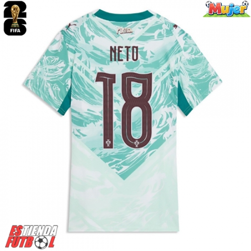 Portugal Pedro Neto #18 Segunda Equipación Mujer Mundial 2026 Manga Corta